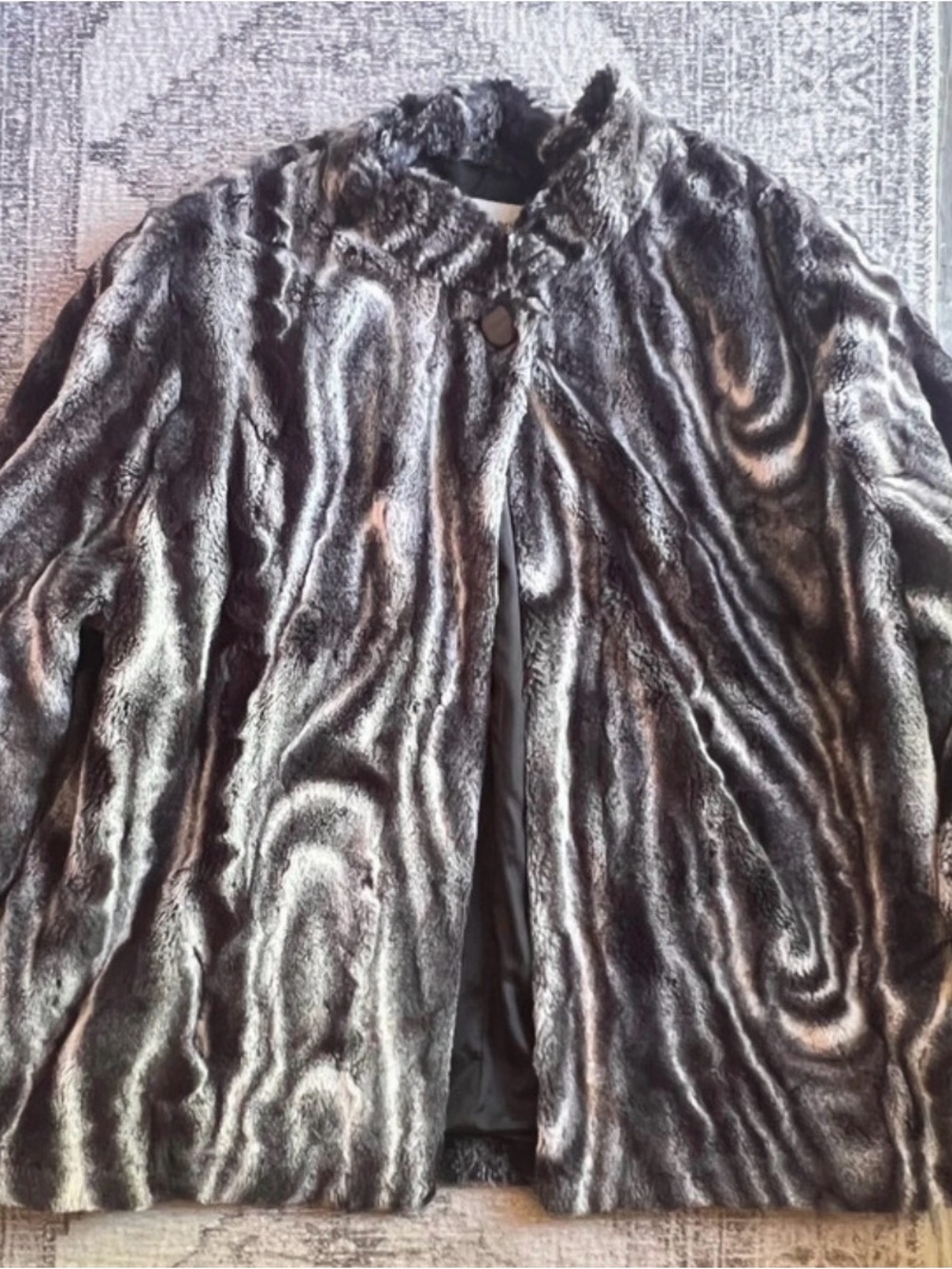 Alfred Dunner Gray Faux Fur Teddy Jacket